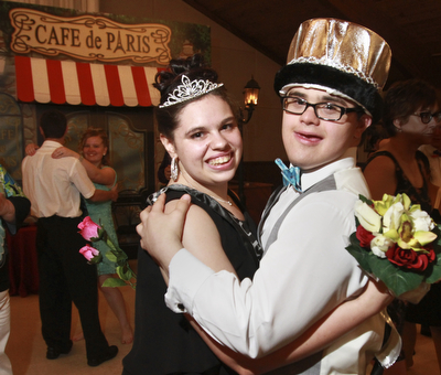 William D. Lewis The Vindicator  special needs prom King Jeffery Logan of Struthers and Queen Casey Bolton of TCTC. Prom was held at St. Mary's in Youngstown.