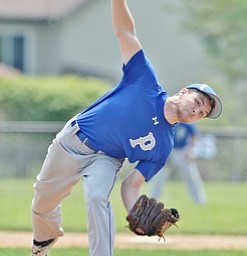 Jeff Lange | The Vindicator  MAY 9, 2015 - Poland starting pitcher Dan Klase delivers a pitch in the top of the fourth inning against Springfield, Saturday afternoon at Poland High School.