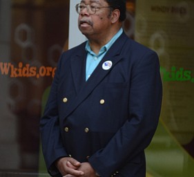 *** Didn’t know if we needed a mug of this man, he was one of the contacts I was given for the event***..Katie Rickman | The Vindicator.Larry Stephens listens to speakers during the National Day of Prayer ceremony downtown Youngstown on May 7, 2015.