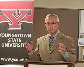        ROBERT K. YOSAY  | THE VINDICATOR..The herbarium at Youngstown State University, featuring a collection of more than 100,000 plant specimens, WAS dedicated in memory of the late Carl F. Chuey, professor of Biology..President James P Tressel tells about the legacy of Dr Chuey -