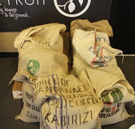        ROBERT K. YOSAY  | THE VINDICATOR..StoneFruit - Canfield coffee shop t Joshua and Jennifer,(Jennifer Rodway, 25, of Liberty, co-owns the business with her husband, Josh Langenheim, 30, also of Liberty.) married couple, who have imported Roasting machines from heavy coffee countries Morrocco and Turkey. They will also have a coffee shop within the Canfield Public Library once it is open..