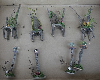        ROBERT K. YOSAY  | THE VINDICATOR..knick nack- s of itmes made from tree branches nad bark.. Fellows Riverside Gardens marked  National Public Gardens Day Friday with a plant sale, in the garden a new event every friday for childen Family Fun Fridays and of course seeing the gardens which are in full spring bloom..