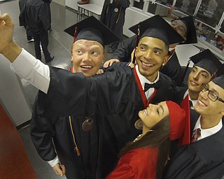 William D. Lewis The Vindicator  Campbell Memorial grads take a selfie before start of commencement ceremony 6-4-15 at Campbell HS. from left they are: William Morris, Nicholas Godoy, Ryan Luciano, Javier Troncoso and Thalia Sandoval.