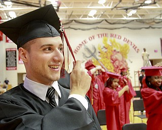 William D. Lewis The Vindicator  Campbell Memorial grad Robert Beeson moves his tassle during commencement ceremony 6-4-15 at Campbell HS.