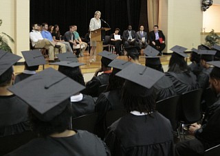       ROBERT K. YOSAY  | THE VINDICATOR.. Mahoning County High School graduation.the former  P.S. Berry School,