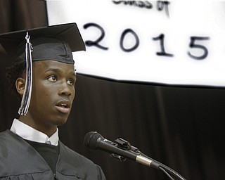        ROBERT K. YOSAY  | THE VINDICATOR..Rayshawn Wynn -  was student speaker at the . Mahoning County High School graduation.the former  P.S. Berry School,