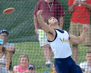 Jeff Lange | The Vindicator  JUNE 5, 2015 - McDonald senior Christian Smith launches the disc in the finals of the boys discus event held during the 2015 state track and field event in Columbus, Friday morning.