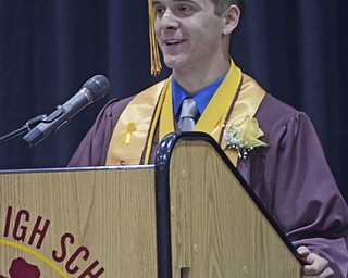 Katie Rickman | The Vindicator.Salutatorian William Stephenson speaks at the South Range High School on June 6, 2015.