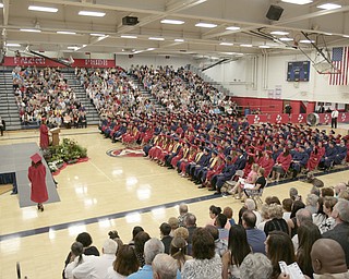       .         ROBERT  K. YOSAY | THE VINDICATOR... Over 300 Austintown Fitch graduates received their diplomas at Saturday Morning commencement in the High School Gym..-30-