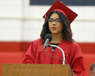      .         ROBERT  K. YOSAY | THE VINDICATOR..MCCTC  farewell was Janae Rivera. Over 300 Austintown Fitch graduates received their diplomas at Saturday Morning commencement in the High School Gym..-30-