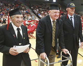 William D Lewis The Vindicator  Veterans awarded diplomas at Struthers 2015 commencement. From left: Ray Ornelas, Eugene Yuhas and John G. Gbur.