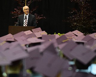 BOARDMAN, OHIO - JUNE 7, 2015: Superintendent Frank Lazzeri gives the opening remarks during the Boardman High School commencement ceremony Sunday Afternoon at Boardman High School. (Photo by David Dermer/Youngstown Vindicator)