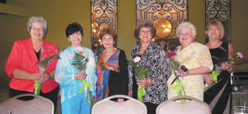 SPECIAL TO THE VINDICATOR
At the May gathering at Vernon’s in Niles the Warren Republican Women’s Club installed its 2015-2016 officers. New officers, from left, are Sandy Mahaffey, treasurer; Judi Shortreed, secretary; Eddie Wolcott, installing officer; Peggy Boyd, second vice president; Cary Ann Koren, first vice president; and Barbara Rosier-Tryon, president.