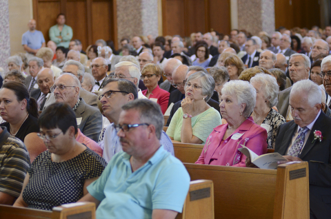 Katie Rickman | The Vindicator.the sanctuary was filled with many couples renewing their wedding vows and family members who joined the celebration at the Wedding Anniversary Mass at St. Columba Cathedral in Youngstown.