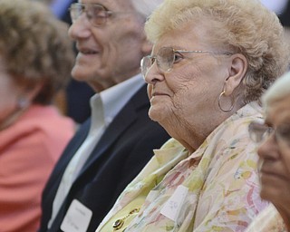 Katie Rickman | The Vindicator.Alexandria DiPanfilo, on right sits next to her husband Danield as they renewed their wedding vows after 67 years of marriage during the Wedding Anniversary Mass at St. Columba Cathedral in Youngstown.