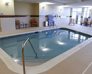        ROBERT K. YOSAY  | THE VINDICATOR..The pool...At Kensington in Canfield..The 110-room Courtyard by Marriott hotel will open this month. Chuck Whitman of CTW Development is the man behind bringing the hotel to the area...