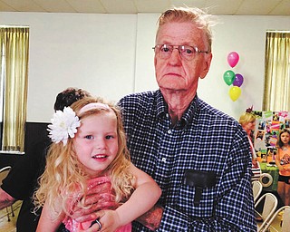 Willard Peet, shown with his great-granddaughter, Alexis Kotheimer, attended Alexis' preschool program this year. 