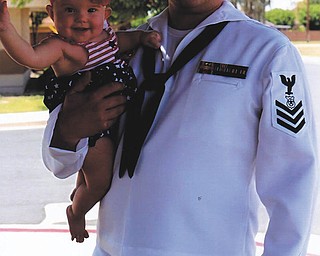 I am Francesca Mae Dutton with my dad, Master-at-arms First Class Kenneth Dutton Jr. We live in El Centro, Calif. and are celebrating our first Father’s Day. Not only does he protect me, but he defends my country too. He’s my hero! Sent by Eleanor Dutton of Poland.