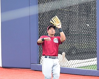 MORGANTOWN, WEST VIRGINIA - JUNE 21, 2015: Right fielder Anthony Santander gets under the fly ball for the 3rd out int he bottom of the 2nd inning during game one of Sunday afternoons double header at game at Monongalia County Ballpark. DAVID DERMER | THE VINDICATOR