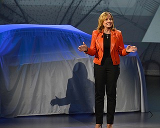 Katie Rickman | The VindicatorMary Barra Chief Executive Officer GM discusses the 2016 Cruze prior to its unveiling in Detroit Michigan June 24, 2015.