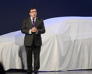 Katie Rickman | The VindicatorAlan Batey Executive Vice President and President, North America GM discusses the 2016 Cruze prior to its unveiling in Detroit Michigan June 24, 2015.