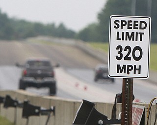 William D Lewis The Vindicator  Super Nats speed limit sign.