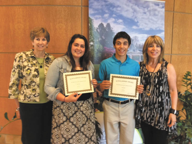 SPECIAL TO THE VINDICATOR
The Garden Forum of Greater Youngstown presented two $1,000 scholarships during the June Flower Show at the Davis Center in Fellows Riverside Gardens in Mill Creek Park. Recipients are Autumn Dixon and Joseph L. Fagnano. Dixon has completed her second year at Kent State Salem Branch. She is pursuing a bachelor’s degree in applied horticultural sciences and hopes to own and operate a garden center in the Valley. Fagnano has completed his first year at Youngstown State University. He majors in biology and plans to attend Ohio State University to pursue a major in agricultural education. From left are JoAnn Vlacancich, president of the Garden Forum; Dixon; Fagnano; and Barbara Murray, third vice president and scholarship chairwoman.

