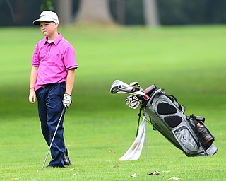 BOARDMAN, OHIO - JULY 1, 2015: Cory Haaz of Hermitage shows his frustration after a bad approach shot on the 15th hole at Mill Creek Golf Course Wednesday afternoon during a Vindy Greatest Golfer qualifying Tournament. DAVID DERMER | THE VINDICATOR