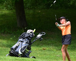 CANFIELD, OHIO - JULY 7, 2015: Taylor Vassis of Vienna chips out of the short rough on the 15th hole Tuesday afternoon at Diamondback during a Vindy Greatest Golfer qualifying Tournament. DAVID DERMER | THE VINDICATOR