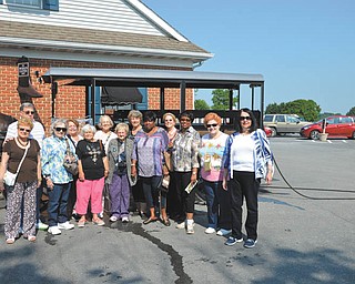 SPECIAL TO THE VINDICATOR
The Trumbull County Travel Club welcomes the public to join in on upcoming trips. From left in front are Wanda Hefner, Josephine Fiorenzo, Lucille Lutz, Delores Halyame, Anita Batte, Daisy Peak, Joyce Davidson and Gloria Hruby. In back are Ronald Hefner, Pamela Derda, Janice Hartman, Peggy Boyd and Mirella Demacopoulas.