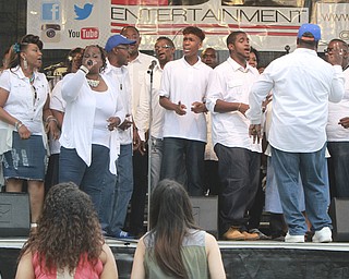 William DLewis The Vindicator The Emancipation Choir performs during2015Gospel Festival in downtown Youngstown Sunday 7-12-15.