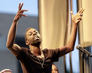 William DLewis The Vindicator  Tye Tribbett performs during 2015Gospel Festival in downtown Youngstown Sunday 7-12-15.