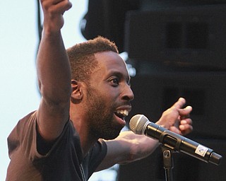William DLewis The Vindicator  Tye Tribbett performs during 2015Gospel Festival in downtown Youngstown Sunday 7-12-15.