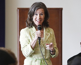        ROBERT K. YOSAY  | THE VINDICATOR..Denise Driehaus D-31 of Cincinnati talks about the success of the local schools..State Sen. Joe Schiavoni  state Rep. Michele-Lepore-Hagan, Mayor John A. McNally will hosted a meeting  William Holmes McGuffey Elementary School to discuss the Youngstown plan legislated for city schools recovery.  ..