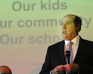        ROBERT K. YOSAY  | THE VINDICATOR..Chamber President Tom Humphries  defends his role in HB 70..State Sen. Joe Schiavoni  state Rep. Michele-Lepore-Hagan, Mayor John A. McNally will hosted a meeting  William Holmes McGuffey Elementary School to discuss the Youngstown plan legislated for city schools recovery.  ..