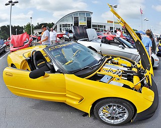 Jeff Lange | The Vindicator  JULY 19, 2015 - Hundreds of Corvette owners from neighboring areas gathered at Greenwood Chevrolet on Sunday for the Mahoning Valley Corvettes Club car show.