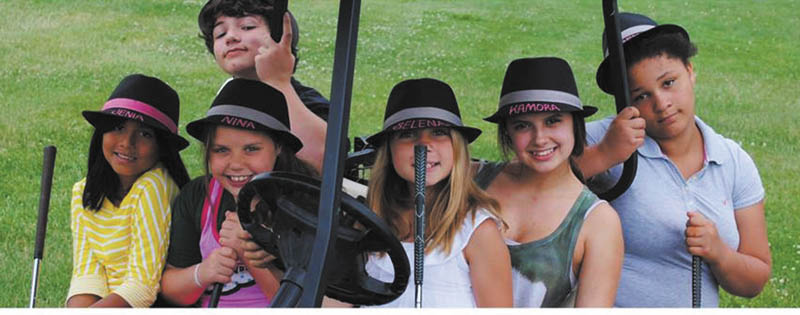 SPECIAL TO THE VINDICATOR
The second annual Betty’s Angels Golf Outing will take place at 10 a.m. Aug. 1 at Candywood Golf Course, 765 Scoville North Road, Vienna. It will be a four person scramble, shot gun start. The cost is $75 per golfer and includes golf, cart, breakfast, lunch, dinner, beverages and prizes. Hole sponsorship is $100. Betty’s Angels is an emergency 24-hour shelter providing advocacy, education and support services to reach out to the youngest victims of homelessness, sexual abuse, drug addiction and neglect. To register a team or for information call Barb Archey at 330-398-6164 or Julie Vugrinovich at 330-770-9806. Getting ready to golf from left are Jenia, Nina, Darrian, Selena, Abby and Niasia.