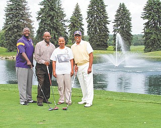 ROBERT K. YOSAY | THE VINDICATOR 
Among those involved in organizing the Jamail Johnson golf outing are, from left, Dr. David Davis, Gerald Fordham, Shirlene Hill and Dan Smith. The outing will take place Aug. 15 at Pine Lakes Golf Club, 6233 W. Liberty St., Hubbard.