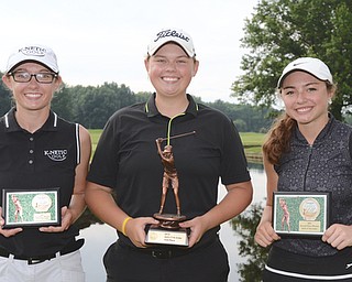 Jeff Lange | The Vindicator JULY 26, 2015 - (From left) Emily Koehler, Kaylee Newmeister of Lakeview and Jenna Vivo of Boardman.