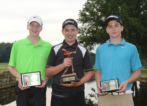 Jeff Lange | The Vindicator  JULY 26, 2015 - (From left) Conner Stevens of Brookfield, Cole Christman of Boardman and RJ Puzzuto of Neshannock.