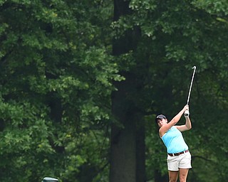 BOARDMAN, OHIO - JULY 1, 2015: Tori Augustine of Boardman tees off on the 8th hole at Mill Creek Golf Course Wednesday afternoon during a Vindy Greatest Golfer qualifying Tournament. DAVID DERMER | THE VINDICATOR