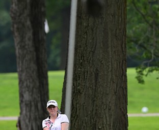 BOARDMAN, OHIO - JULY 1, 2015: Kaci Carpenter of Canfield watches as her ball drops on the green near the pin on the 8th hole at Mill Creek Golf Course Wednesday afternoon during a Vindy Greatest Golfer qualifying Tournament. DAVID DERMER | THE VINDICATOR