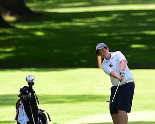 WARREN, OHIO - JULY 16, 2015: Ryan Calle of Cortland follows through on the 14th hole Thursday afternoon during a Vindy Greatest Golfer qualifying Tournament. DAVID DERMER | THE VINDICATOR