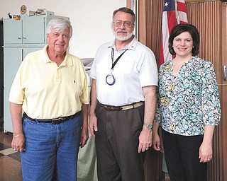 SPECIAL TO THE VINDICATOR
At the July 7 meeting the Rotary Club of Struthers welcomed its newest member, Jennifer Johnson of Lowellville. Johnson is the new head of the Struthers Division of Aqua Ohio and replaces Al Sauline, who is retiring. From left are Sauline; Drew Hirt, club president; and Johnson.
