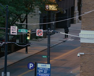 Navigating the streets of Youngstown is easier once you get the hang of the occasional one way streets. Here the Hazel Street sign shows drivers the easy route to the main strip (W. Federal).