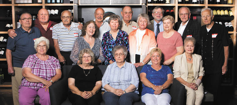 SPECIAL TO THE VINDICATOR
Springfield High School Class of 1960 recently met for its 55th reunion at Cafe 422 in Boardman. In front from left are Carol (Shiller) Lantz, Sandi (Knight) Stevens, Mary (Savel) Tancer, Carol (Allen) Osberg and Judy (Kerr) Bisard. In the second row are Barbara (Fry) Moore, Ida (Mercer) Krcelic, Beverly (Myers) Withers and Lois (Brown) Yargo. In back are Richard Vinkler, Wayne Quear, Clarence Stevens, Richard Reesh, Charles Churn, Craig Moore, Charles Mauch and Adrian Wall.