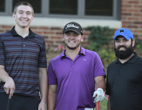 William D Lewis the Vindicator GGOV long drive winners from left Giovanni Naples, 3rd, MattGurska, 1rst and Kyle Gruszecki, 2nd.