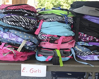 Katie Rickman | The Vindicator.Backpacks were separated by style and grade and 2,000 backpacks were available at the community wide back-to-school backpack giveaway at the Covelli Centre August 24, 2015. The event was a collaborated effort by the city of Youngstown, city schools, and NOW Youngstown.