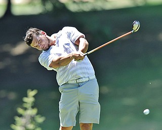 Jeff Lange | The Vindicator AUGUST 23, 2015 - Matt Gurska of Hermitage, PA drives his ball down the first fairway during Sunday's Greatest Golfer of the Valley tournament held at Lake Club in Poland.