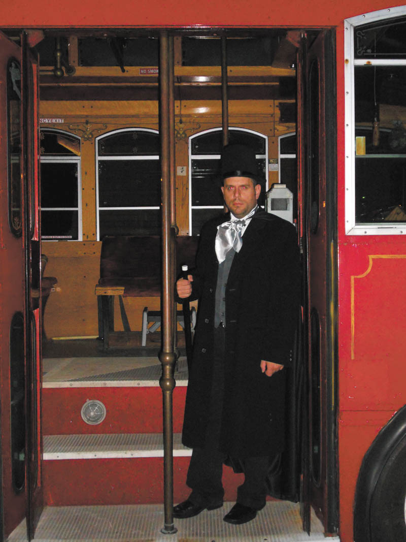 SPECIAL TO THE VINDICATOR
Salem Historical Society is offering two types of ghost tours. The Salem Ghost Trolley Tour will visit cemeteries and other haunted areas around Salem. There will be three opportunities to walk. The trolley ride is $15 per person and will be at 8 p.m. Saturday and Sept. 2, and at 6, 8 and 10 p.m. Oct. 3 and 17. The Salem Ghost Walk will take place rain or shine at 4 p.m. Oct. 3 and 17 and at 8 p.m. Oct. 23. The walk will take participants around the city and tell of Salem’s haunted past. The cost is $10 per person. Good walking shoes are recommended for both tours. All tours will meet at the Dale Shaffer Research Library meeting room, 239 S. Lundy Ave., Salem. Reservations are required by calling 330-205-3923. Leave a message with your tour preference. Your call will be returned. At left is Kevin Schafer coordinator of the Ghost tours for the society.
